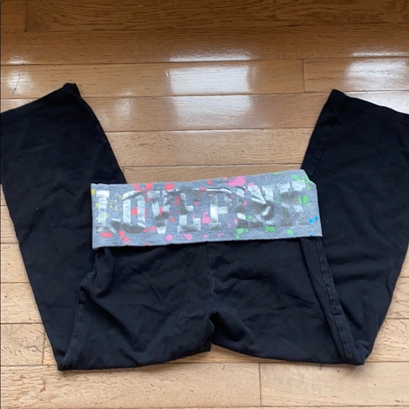 VS Love Pink Black Crop Yoga Pants XS - Picture 2 of 5